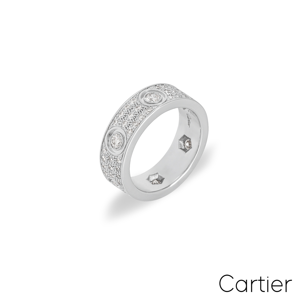 Cartier White Gold Pave Diamond Love Ring N4210400